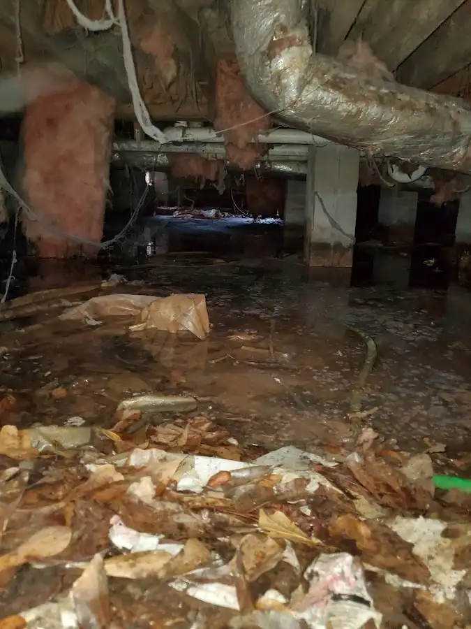 Crawl space flood assessment for Commercial Water Damage Restoration in North Brunswick